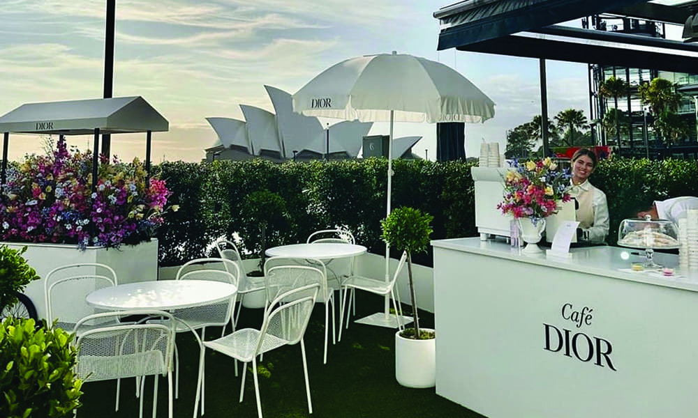 Woofys's custom built coffee bar for Dior event