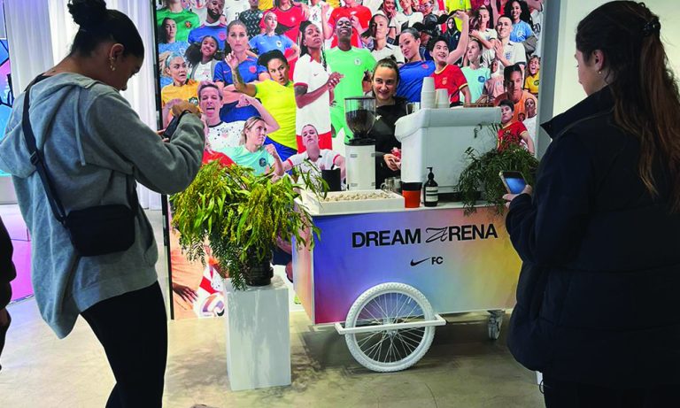 Coffee Cart with full branding, and plinths for Nike FC pop up event