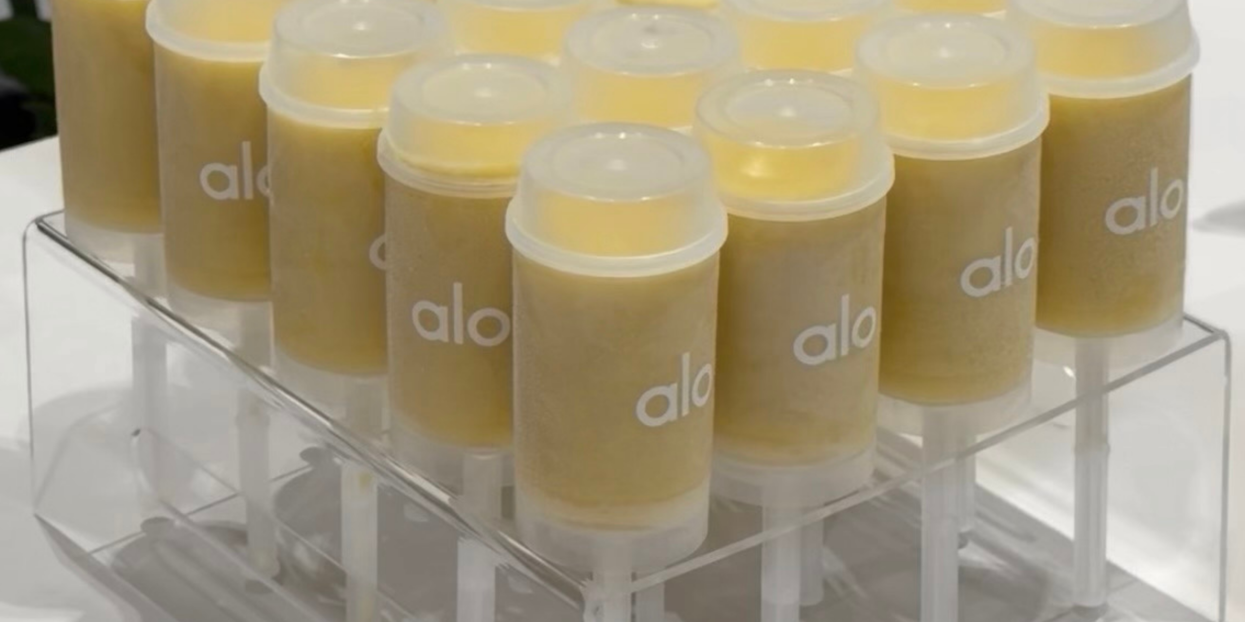 Custom branded push pops created for the launch of Alo Yoga’s new sunglass collection. Woofys delivered 1,400 push pops across seven retail locations, creating a playful and memorable product launch moment at scale.