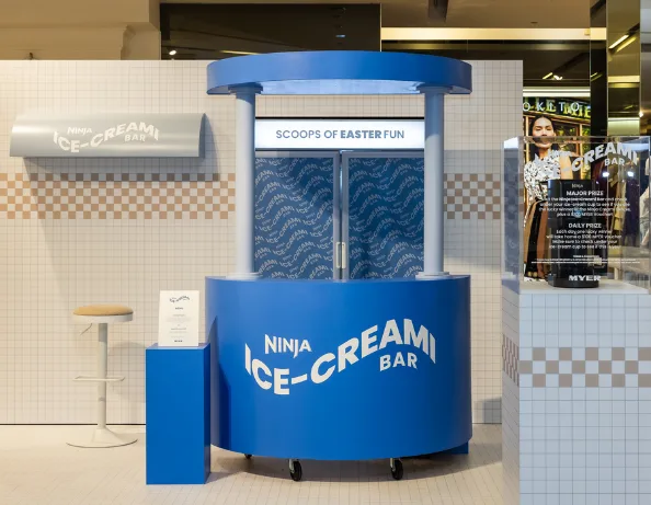 Ninja Ice-Cream Bar activation cart at Myer