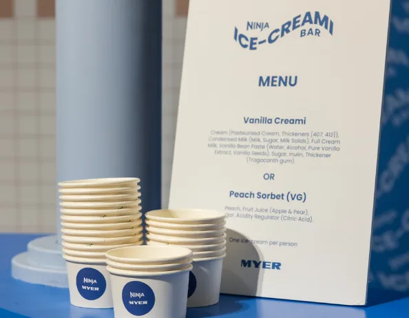 Ninja Ice-Cream Bar menu and serving cups